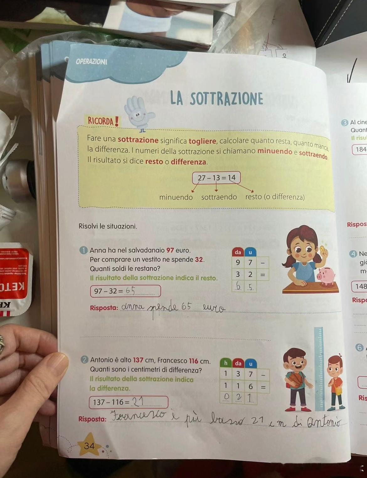 #意大利小学三年级的数学作业# 意大利小学三年级的数学作业#镜头下的笑容# ​​