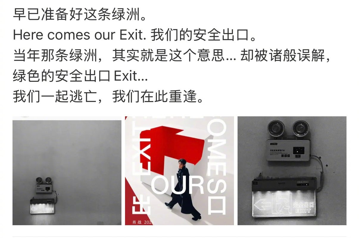 肖战当年那条绿洲 肖战演唱会出口的含义读懂出口背后的深意，是属于彼此的安全绿洲，