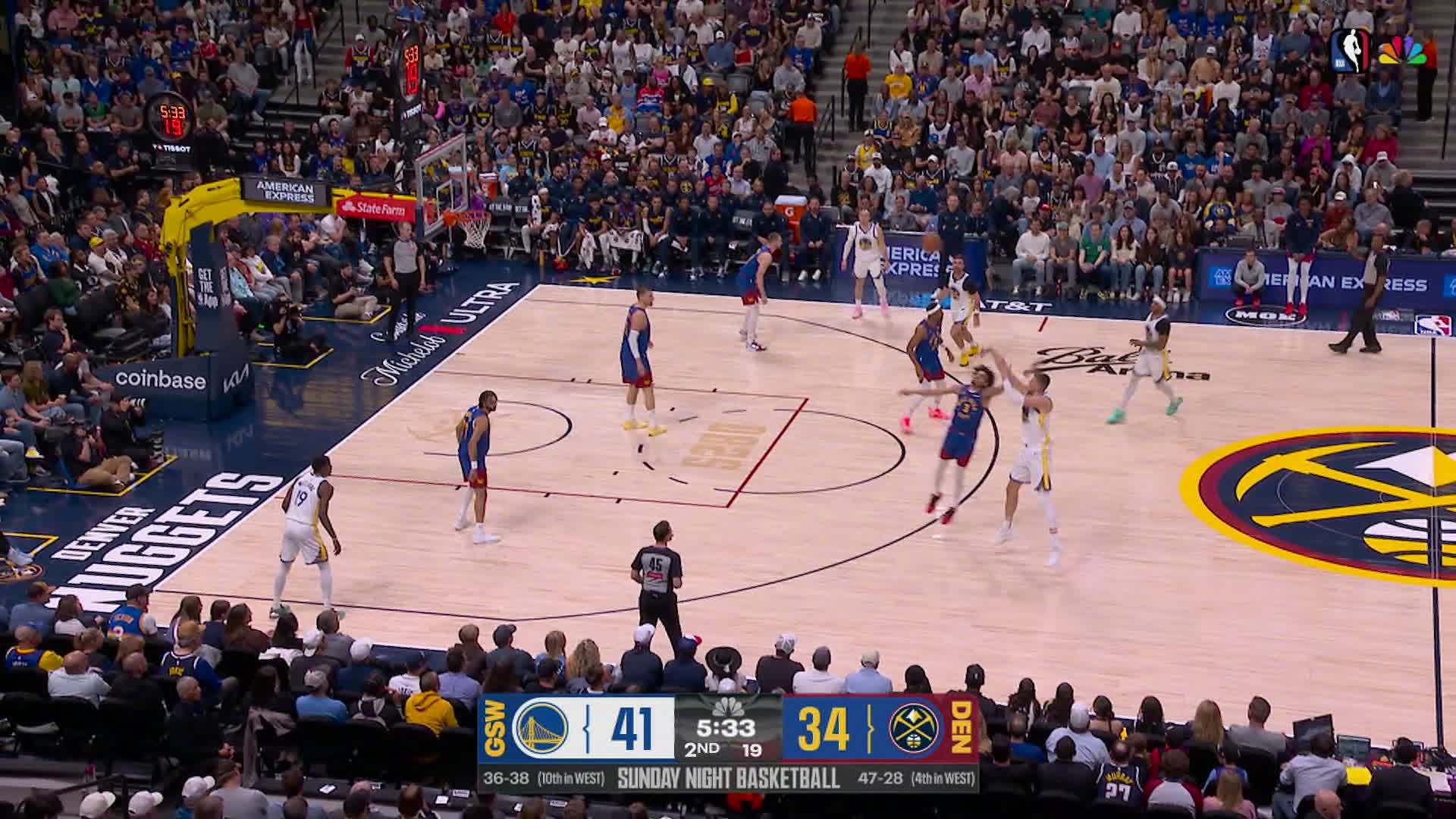 波尔津吉斯再中三分！勇士vs掘金