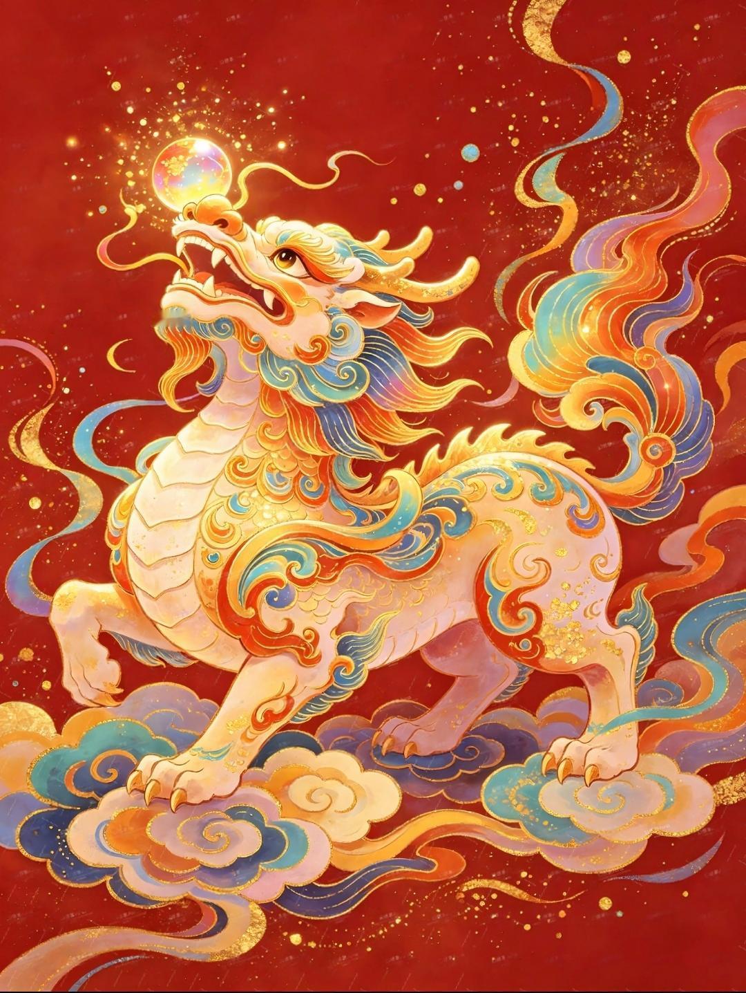 ​祥云瑞气绕身来，神兽吐珠纳百财。这泼天的富贵好运，接住啦！
传统文化 传递正能