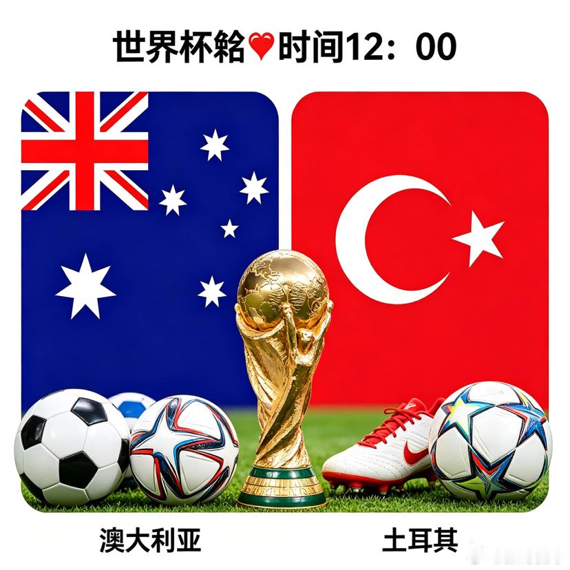 世界杯（小组赛）🏆世界杯 时间：12:00队伍：澳大利亚🇦🇺vs土耳其方向
