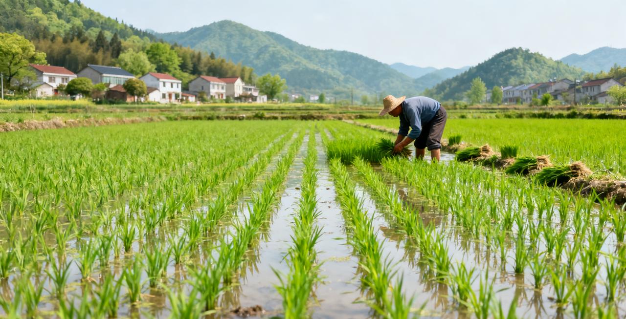 上联：春播千亩稻；诚邀下联秋收万担粮