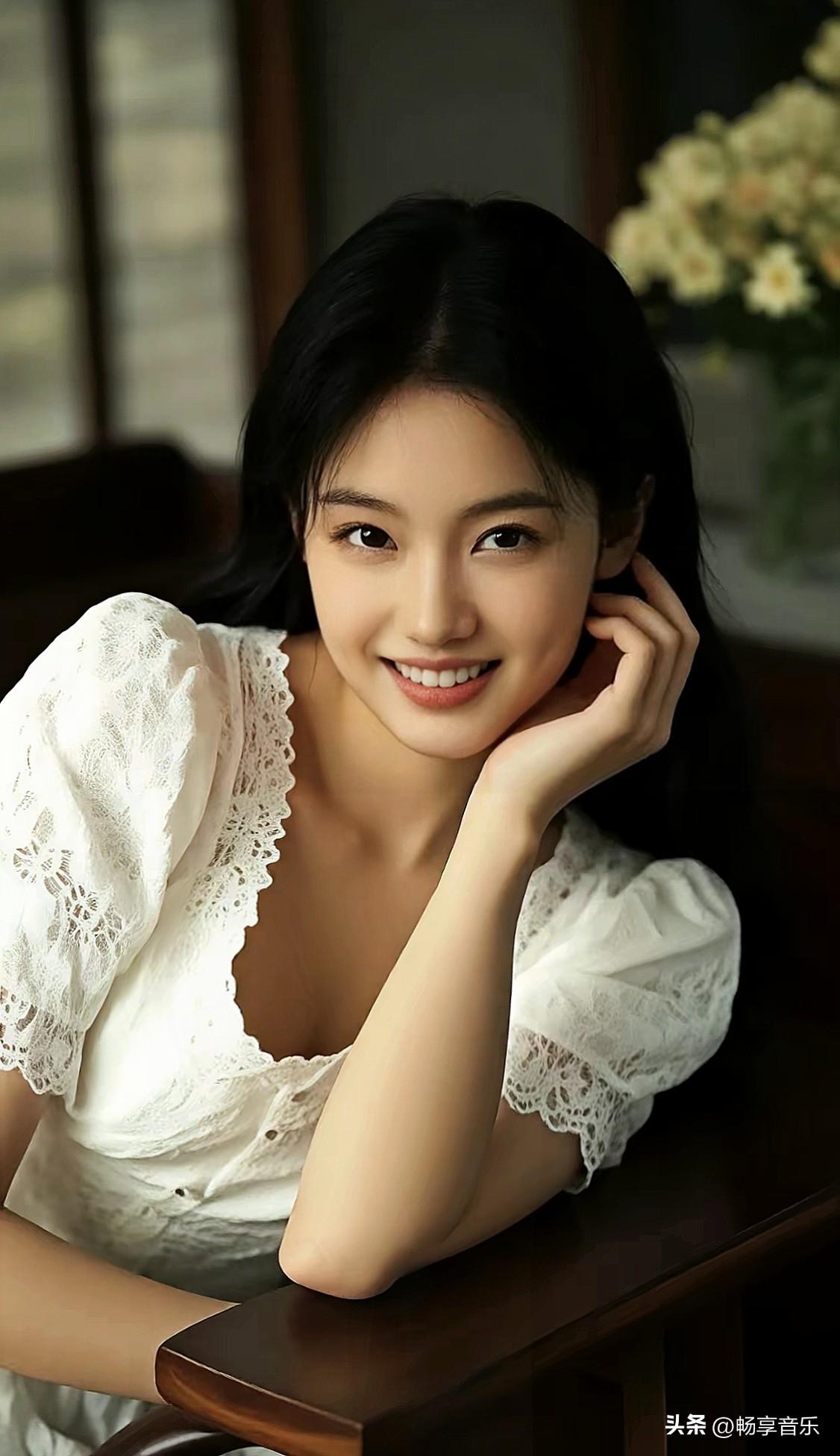 小姐姐陷落于花海，蕾丝轻吻裙摆，回眸浅笑，瞬间点亮整个少女梦境。甜系蕾丝写真 手