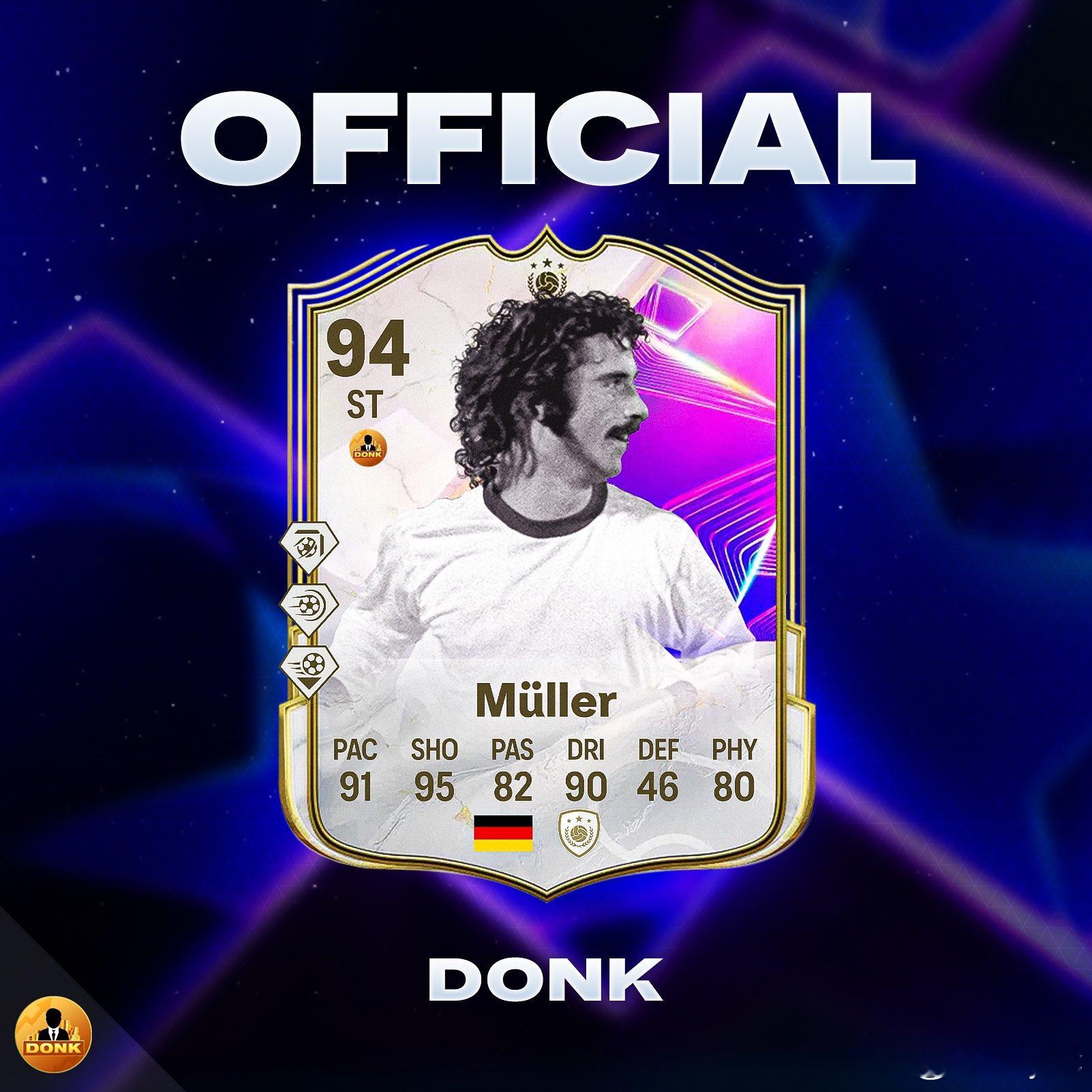 真正的射手。UEFA追梦者盖德穆勒的正式数据。三金标全是武器库。FC25 ​​​
