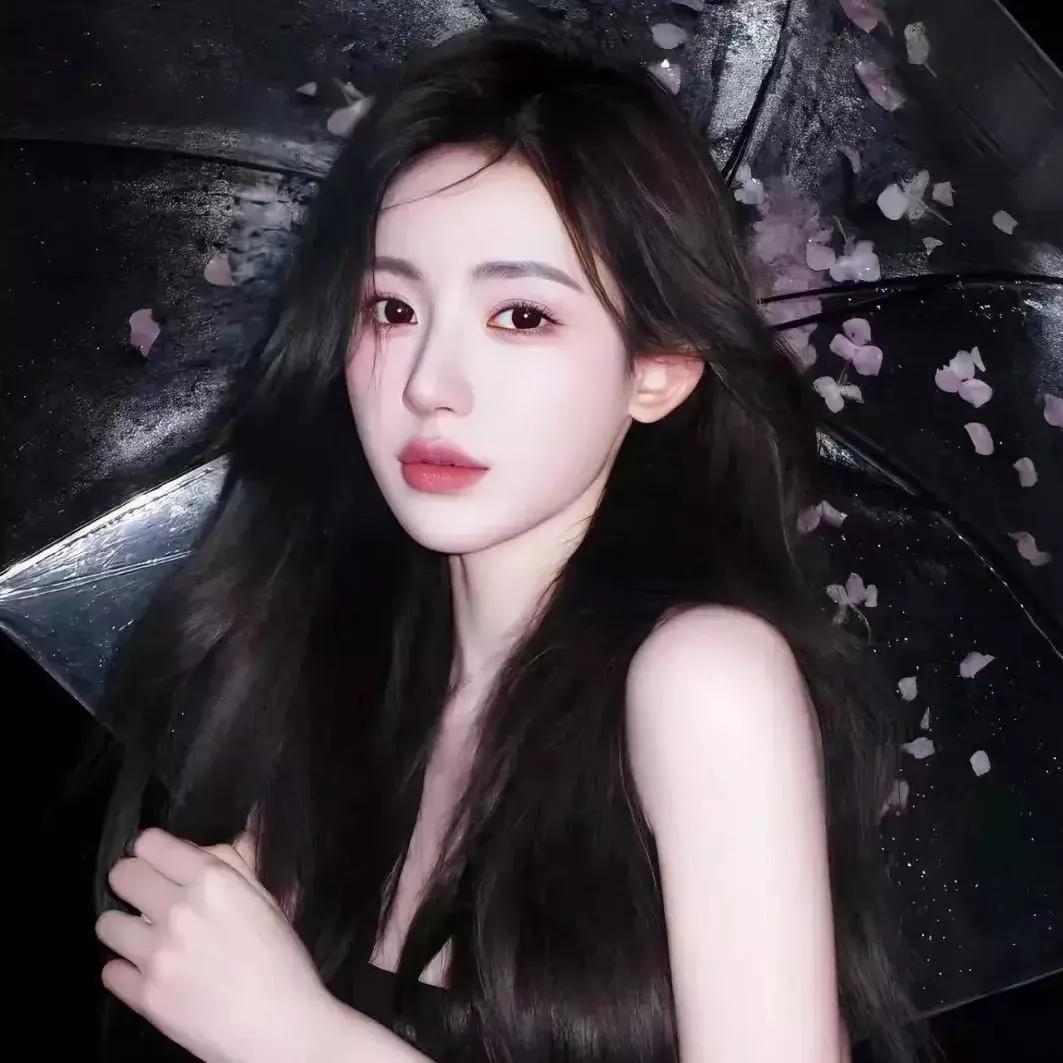 黑发仙女，唯美花雨，梦幻氛围。黑发女神 梦幻紫发少女 墨发气质女神 梦幻粉发女孩