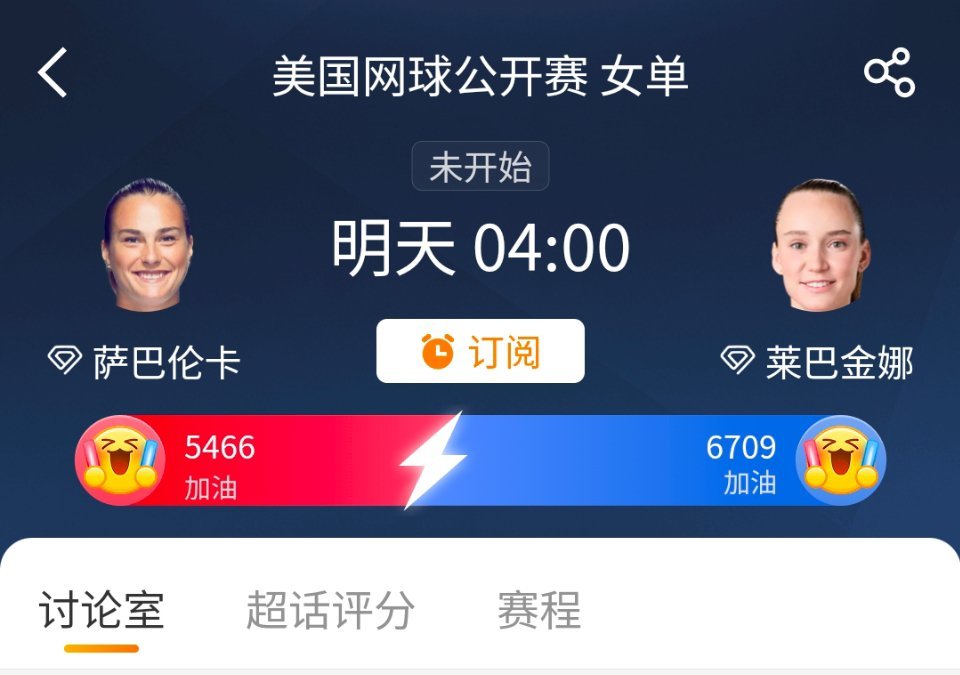 萨巴伦卡称对阵莱巴金娜是苦战萨巴伦卡赛后直言，和莱巴金娜的对决注定是一场苦战。两