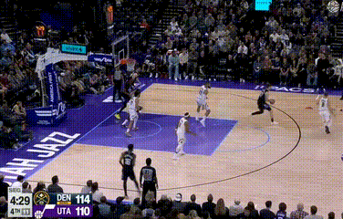 乔治华丽突破，爵士只落后掘金2分掘金vs爵士