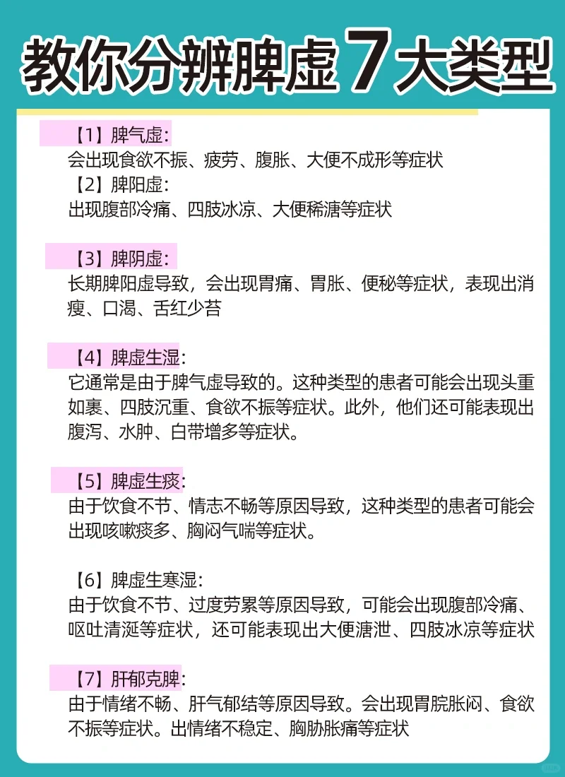 脾虚7大类型，教你如何分辨，万病归于脾