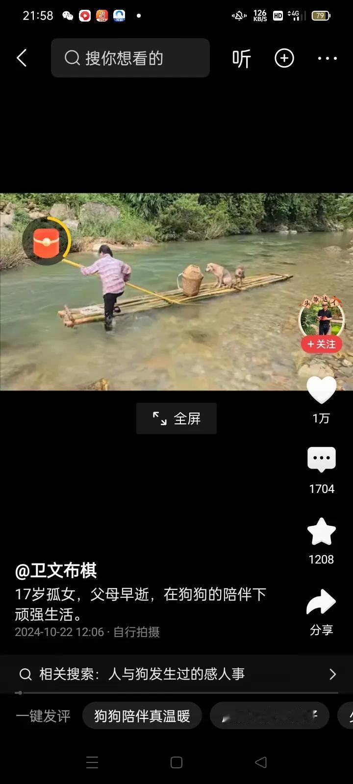 17岁的孤女，父母早逝，在两只狗宝宝的陪伴下顽强的生活着，每天吃饱饭就带上两只狗