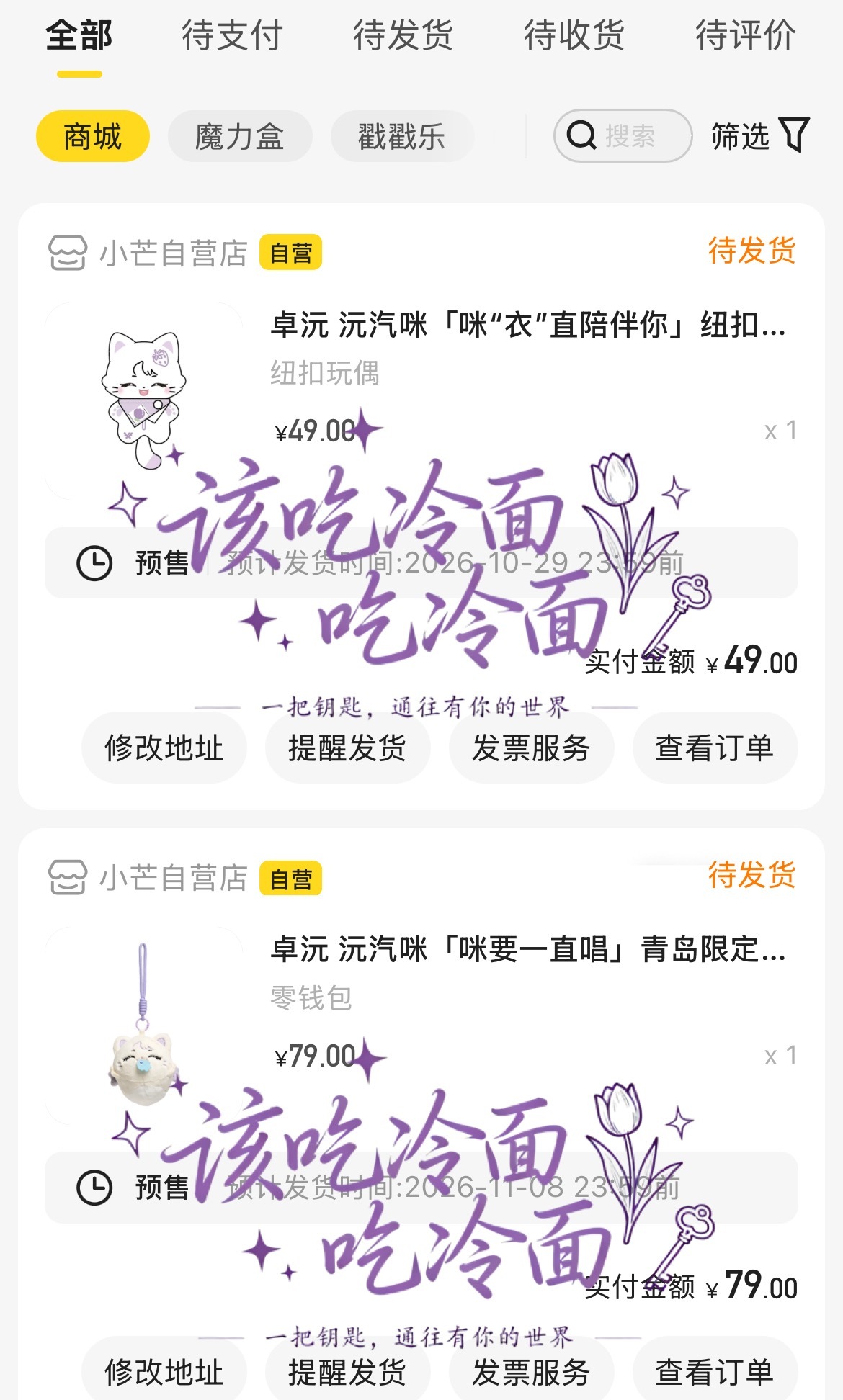 卓沅青岛演唱会 💜卓沅2026k.e.y巡回演唱会 沅汽咪纽扣玩偶和沅汽咪零钱