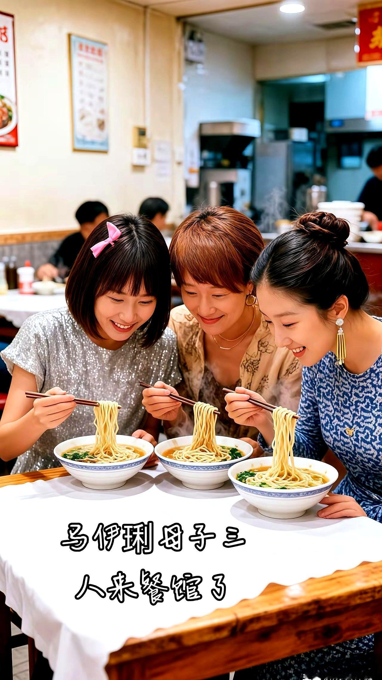 马伊琍这是悄悄跑去文章的餐馆吃饭了，还把两个宝贝闺女一块带上了。
人家也没大张旗