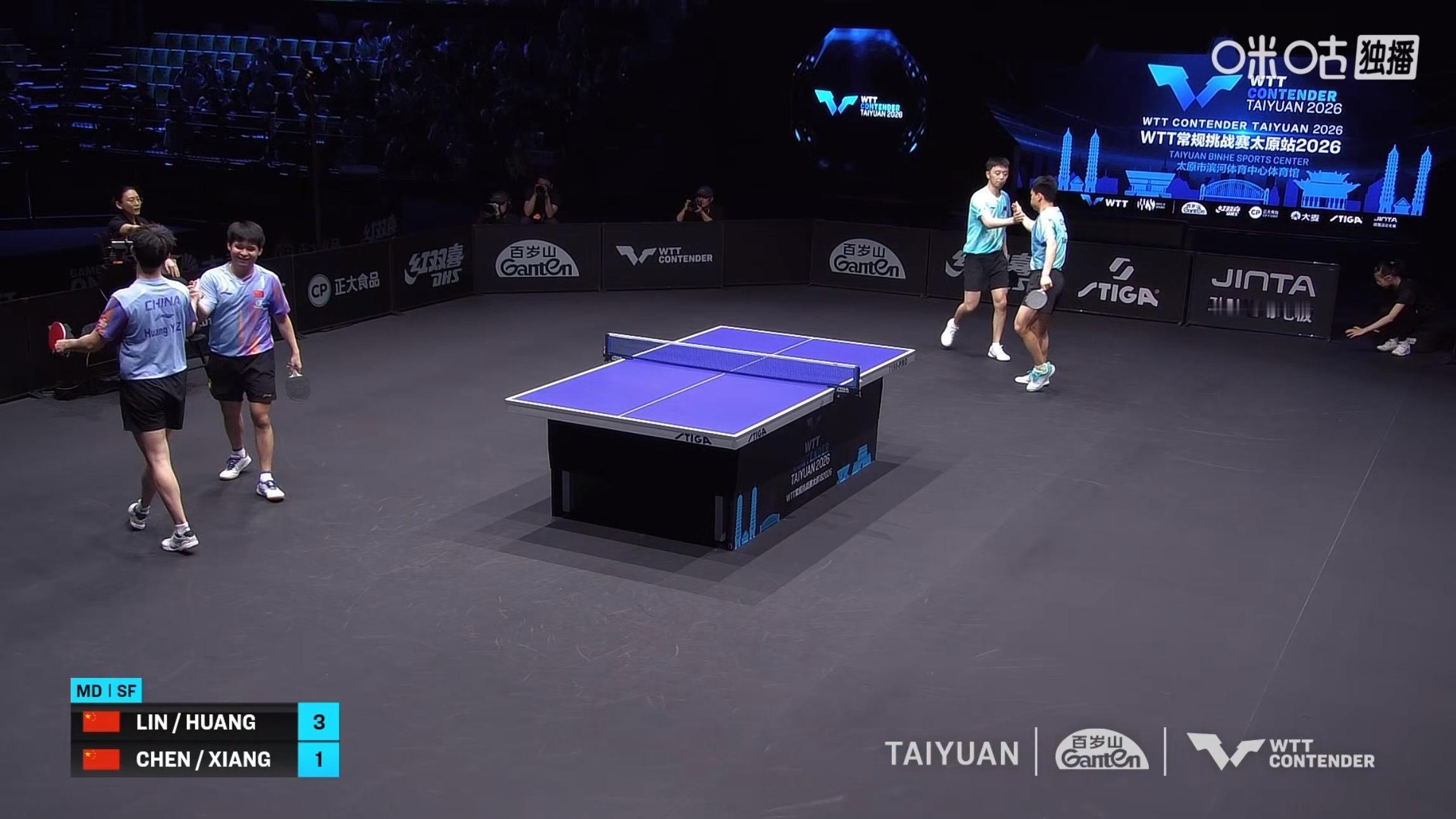 林诗栋/黄友政3比1陈垣宇/向鹏(11-6，11-8，6-11，11-5)晋级w