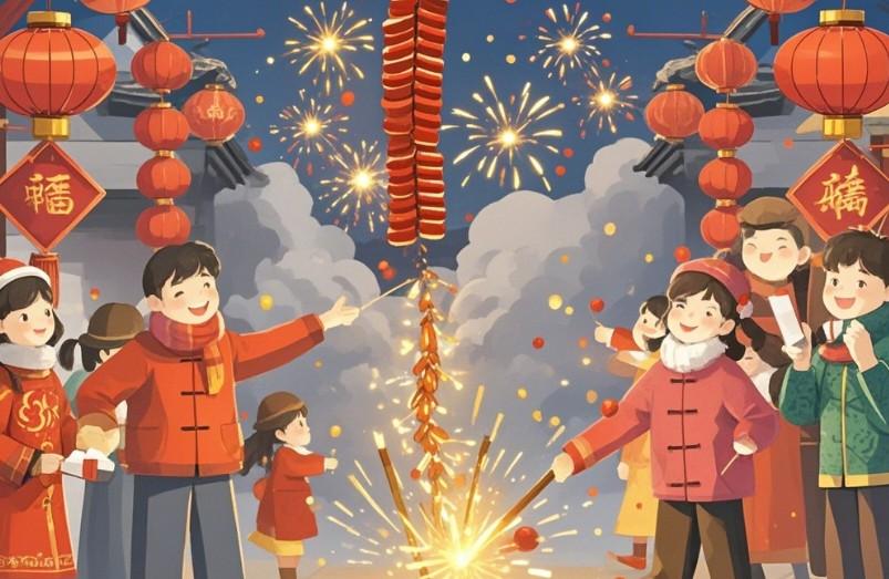 春节燃放烟花爆竹， 听着噼里啪啦的鞭炮声，闻着空气中淡淡的烟火味，这才是过年该有