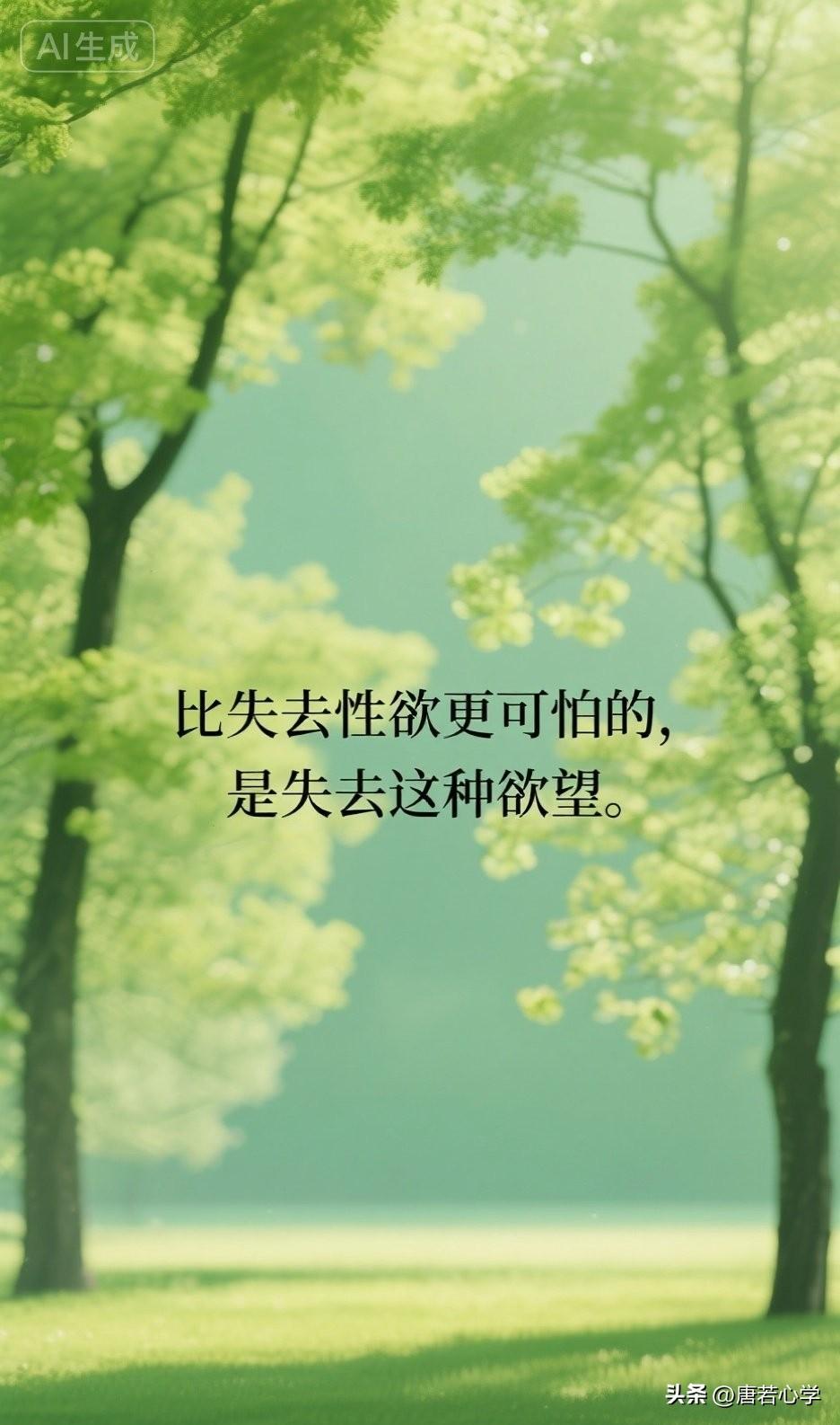 比失去性欲更可怕的，是失去这种欲望。

你身边有没有这样的人，或者在某些时刻，你