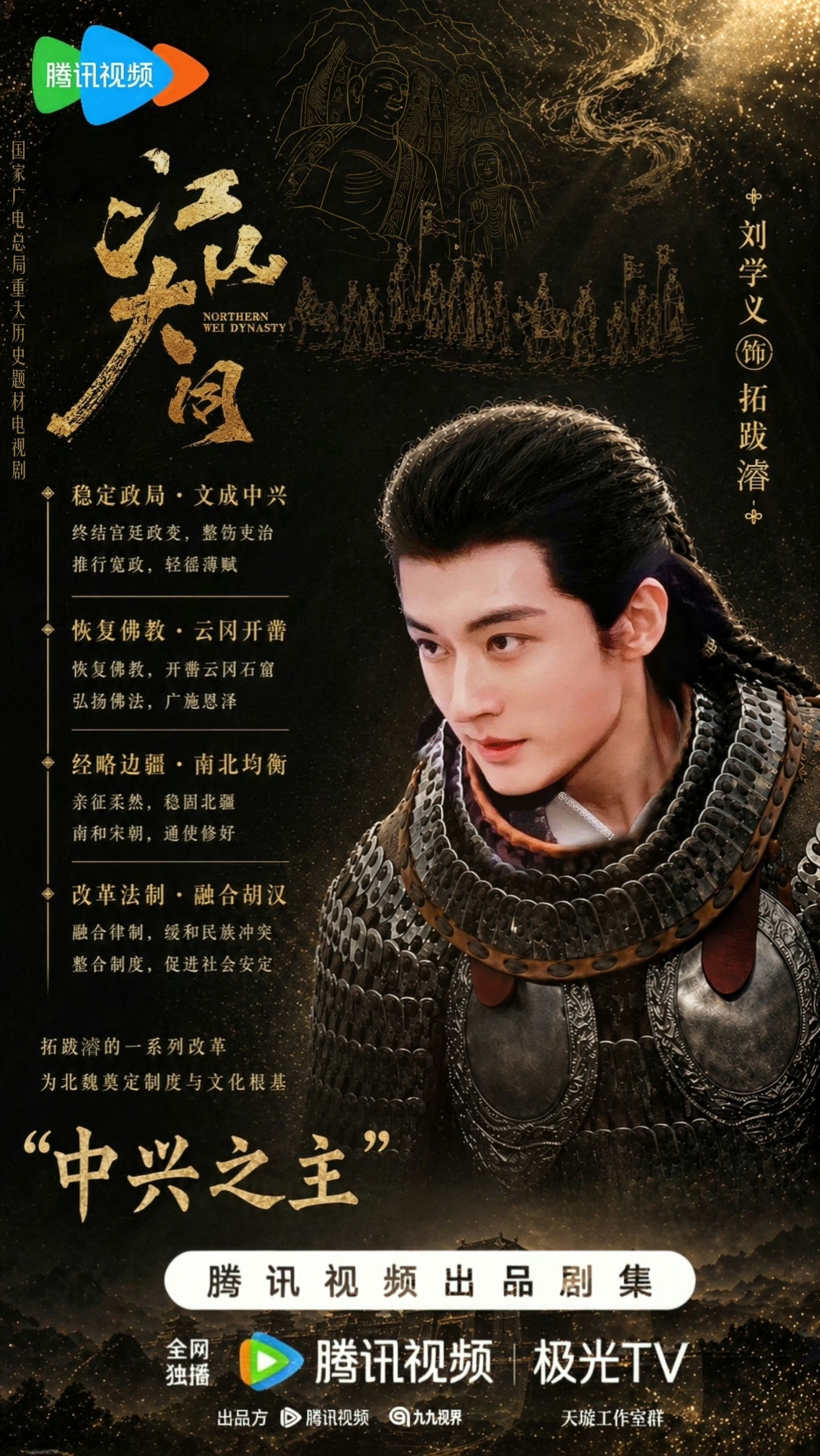 历史群像正剧电视剧江山大同男主世嫡皇孙中兴之主刘学义拓跋濬的粉丝们，晚上好哦！期