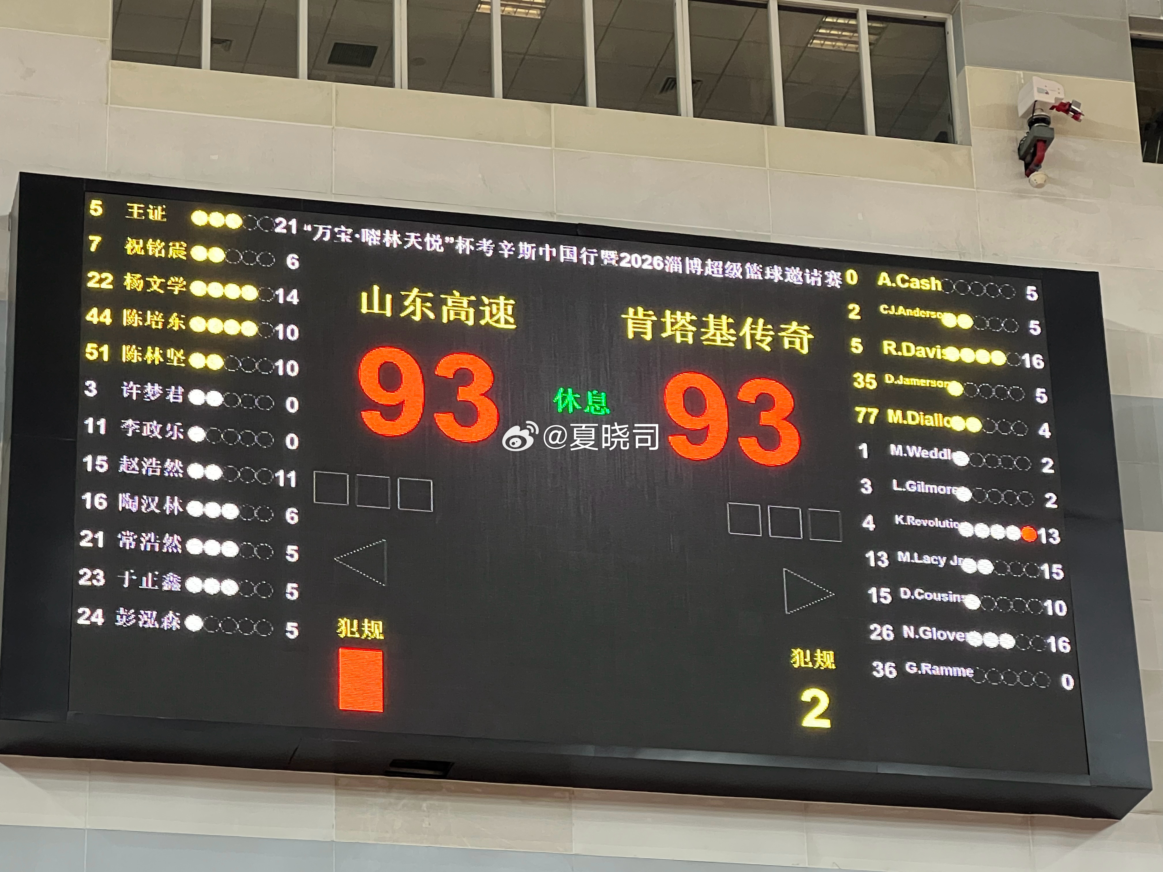 山东男篮热身赛打平了，继续加时赛！ 