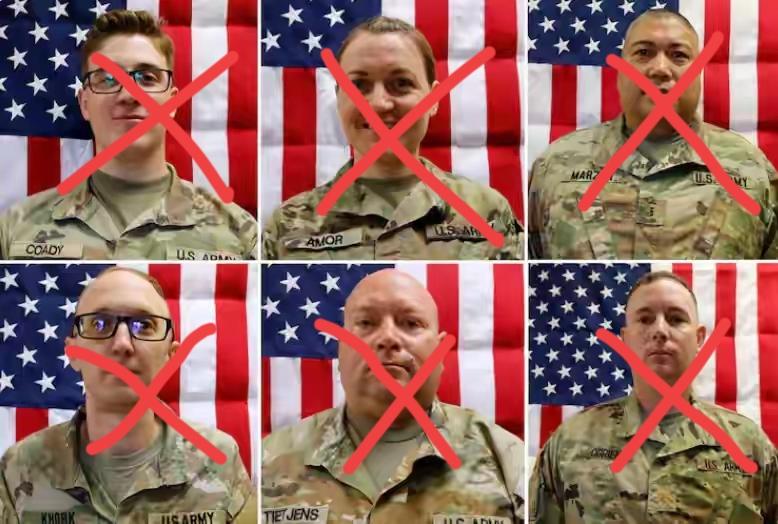 美军公布这6位保障旅的官员全部阵亡
当然这6人家属能领到额抚血全，还能拿到相应奖