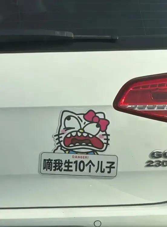 上班路上瞧了一眼前面的车贴，吓得我默默收回了按喇叭的手！[捂脸]