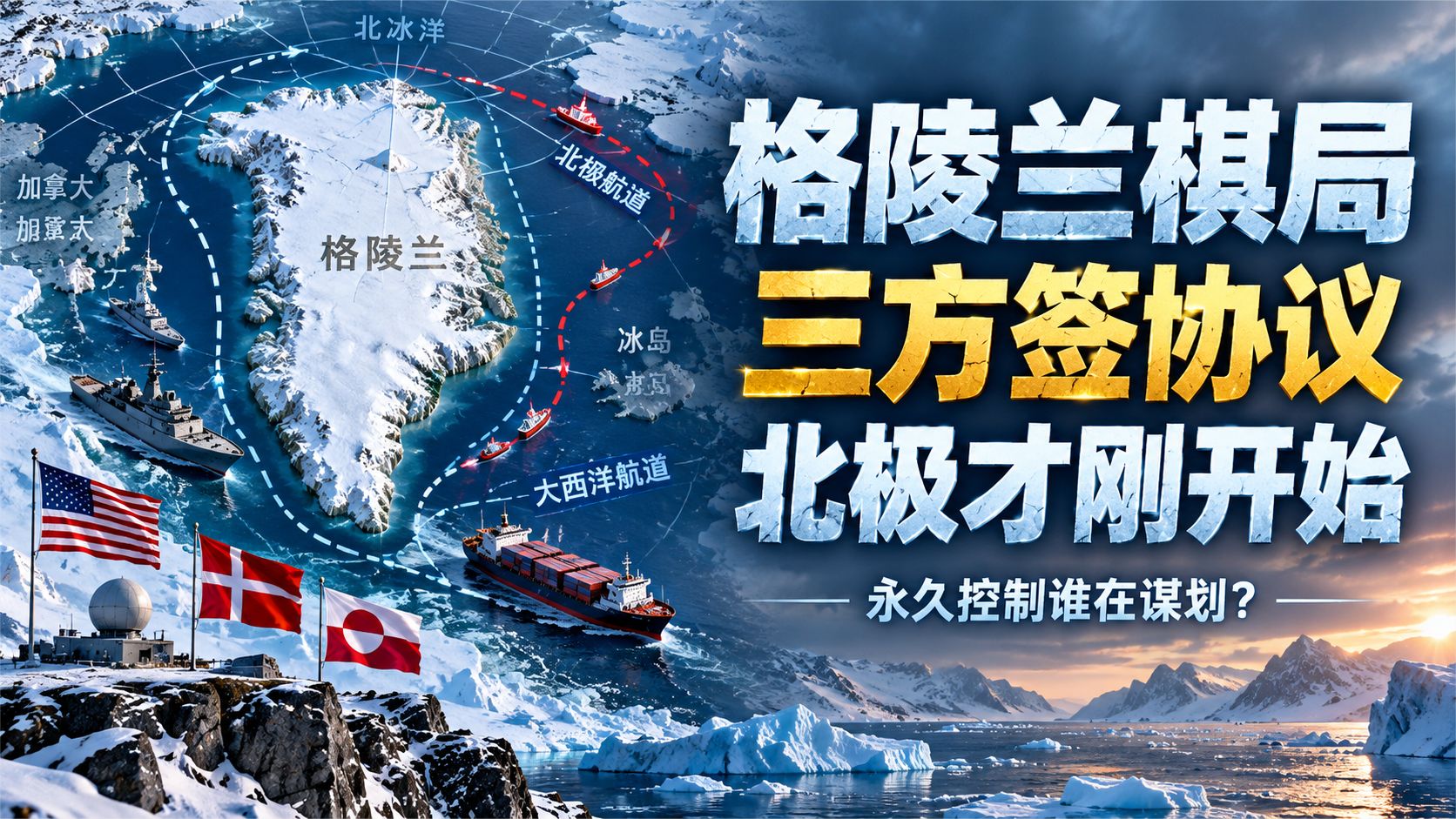 美国想永久控制格陵兰？三方签协议，北极这盘棋才刚开始