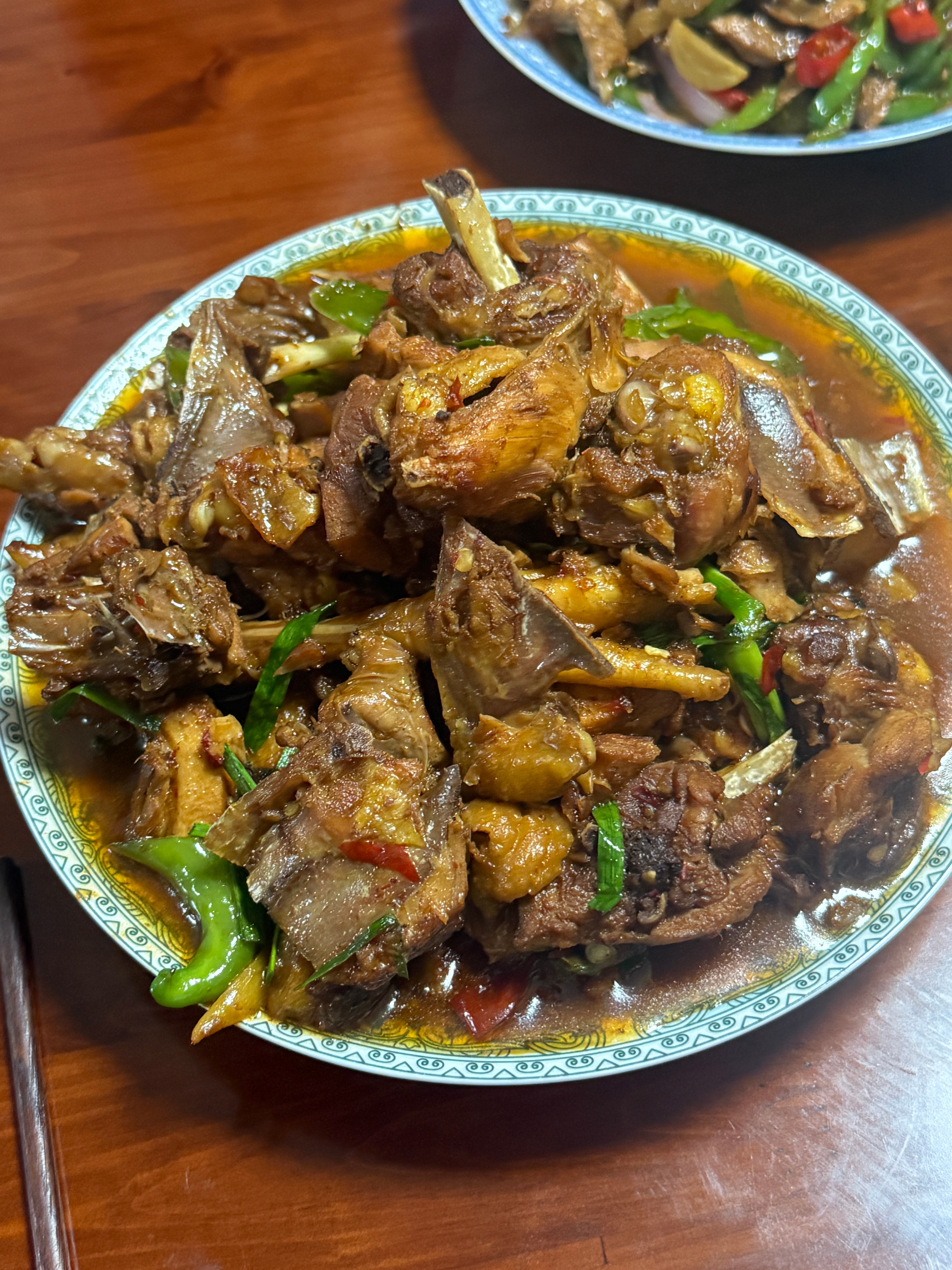 晚上来小姨家蹭饭✌️给大家报报菜名！烧鸡、孜然脆骨、藕带鸡胗、炖黄嘎子鱼还有红苋