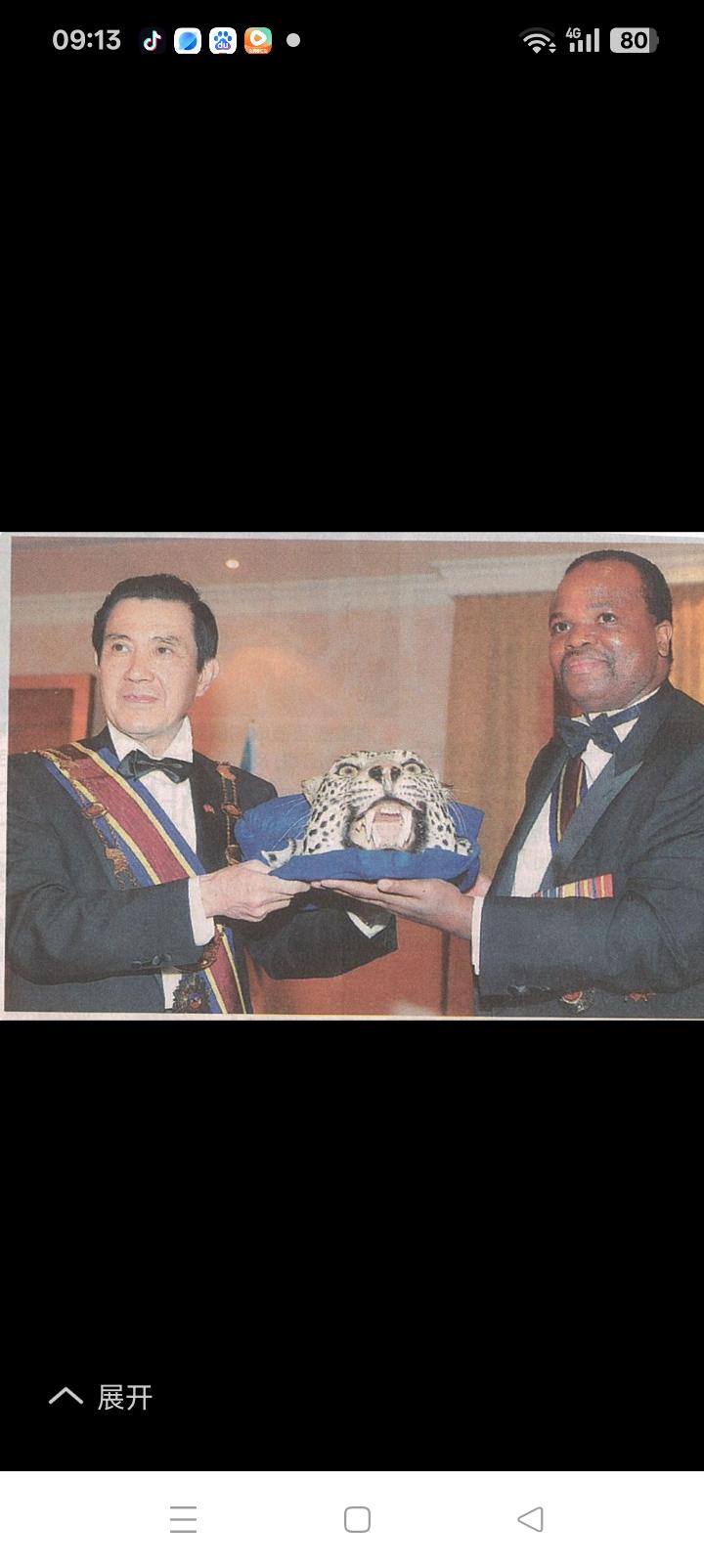 马英九不知道砸进去多少新台币，才换取了这个豹头。
非洲最黑暗的君主国，45%的艾