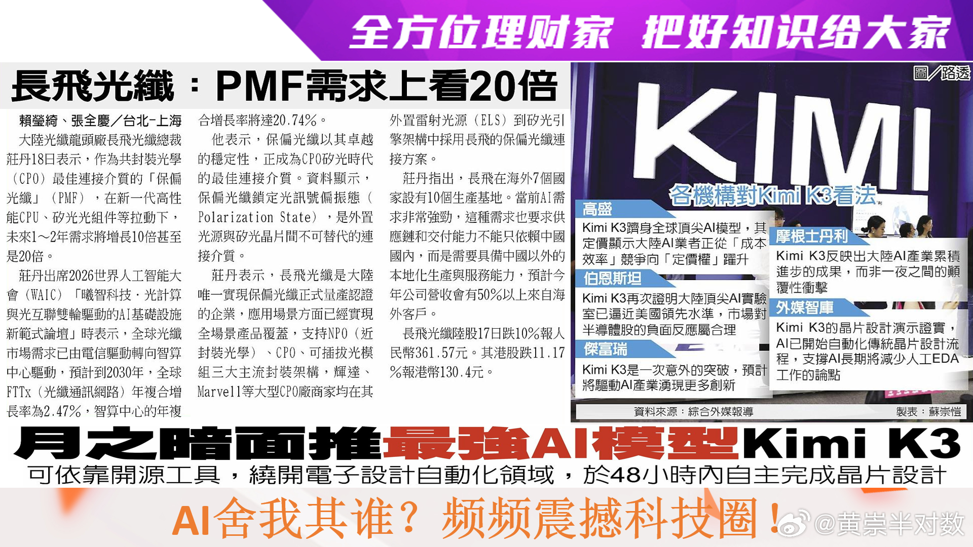 全方位理财家，把好知识给大家～〈每日一分钟，能知天下事〉（引用图文之解析度已尽量