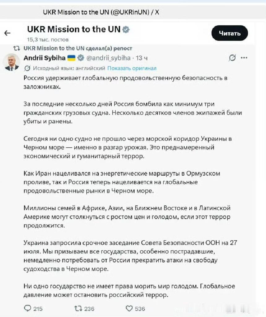 前段时间乌军大规模攻击黑海-亚速海俄罗斯民船，乌克兰上下敲锣打鼓普天同庆重创“俄