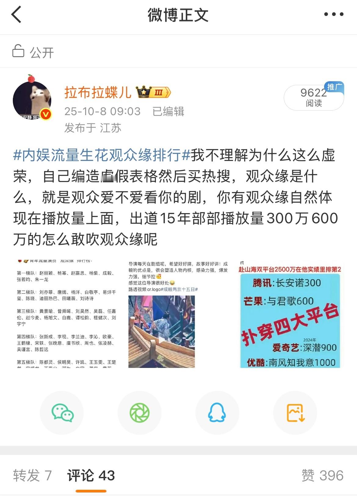 腰部艺人失业 内娱流量生花观众缘排行又屏蔽 ​​​