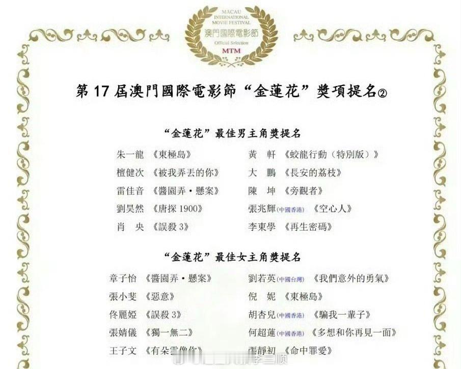 檀健次、张新成和张婧仪都获得了电视和电影双提名！ 