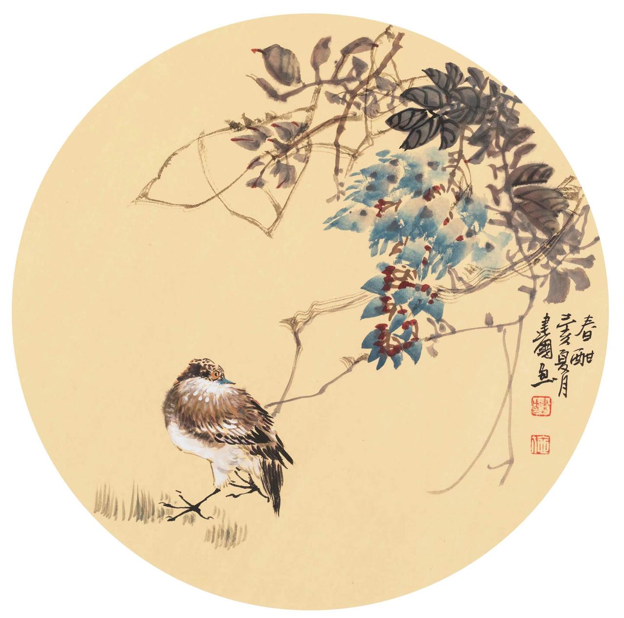 #记录我的2024#施建国笔下的花鸟小品画，如诗如画，唯美动人。他巧妙运用色彩与