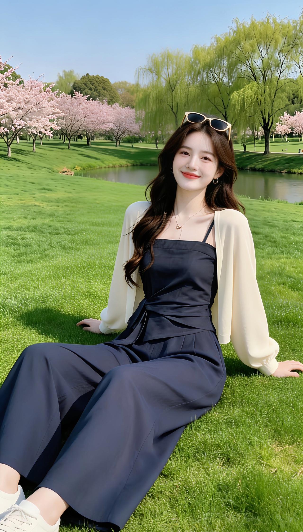 吊带裙温柔显瘦套装 纯欲吊带连衣长裙连衣裙 法式温柔小清新淑女气质通勤百搭单裙 