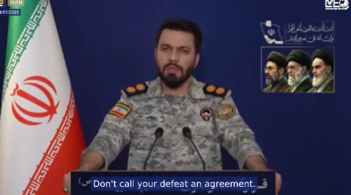 伊朗军方发言人太幽默了，讽刺美军 “你们已经到了和自己谈判的地步了。” 、“不要