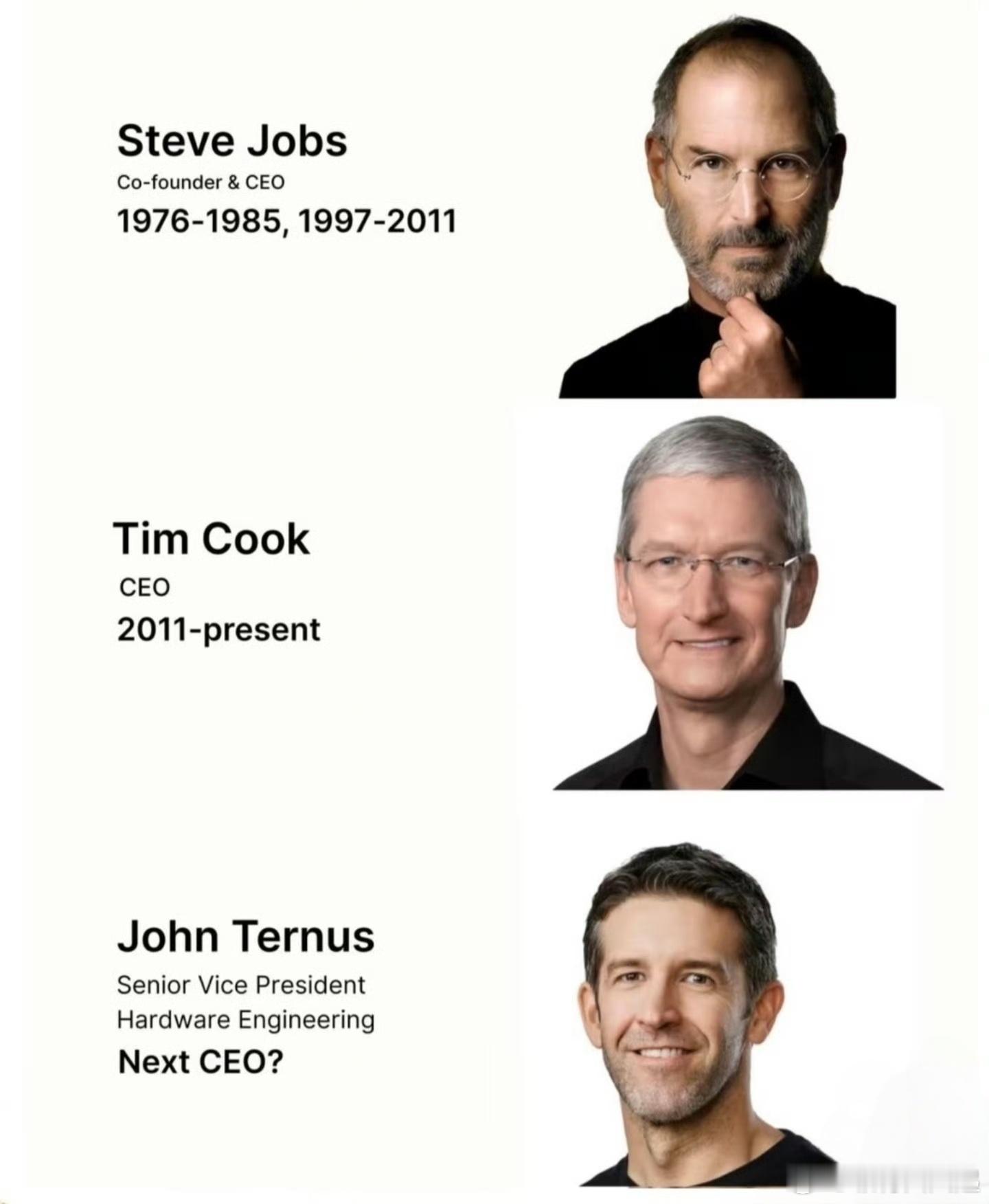 库克不再担任苹果CEO既然是硬件工程高级副总裁特纳斯接任，那能不能大胆点，直接在