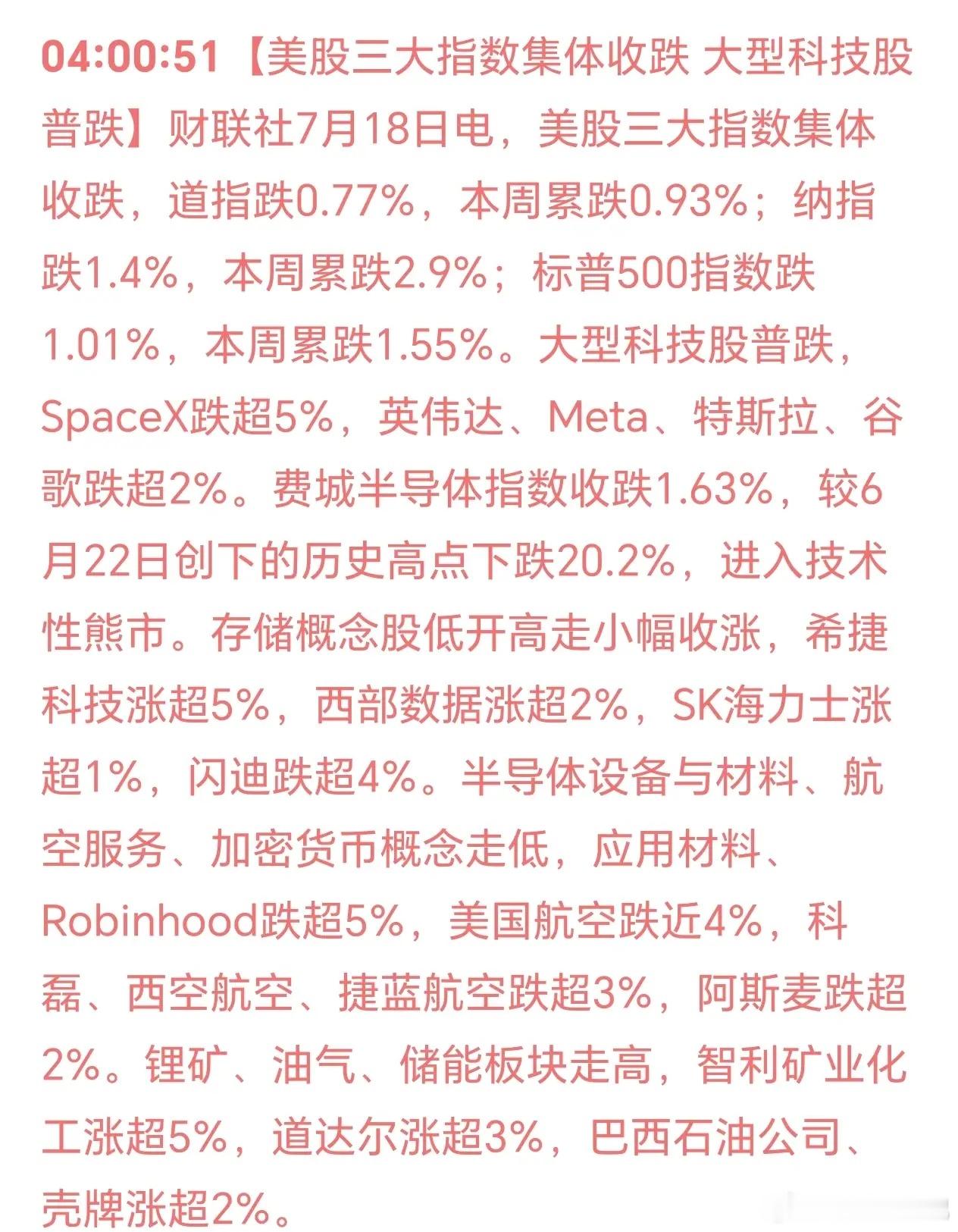 一早被手机消息震醒，看到隔夜美股全线走弱，心里不由得紧绷起来。如果外围弱势延续，