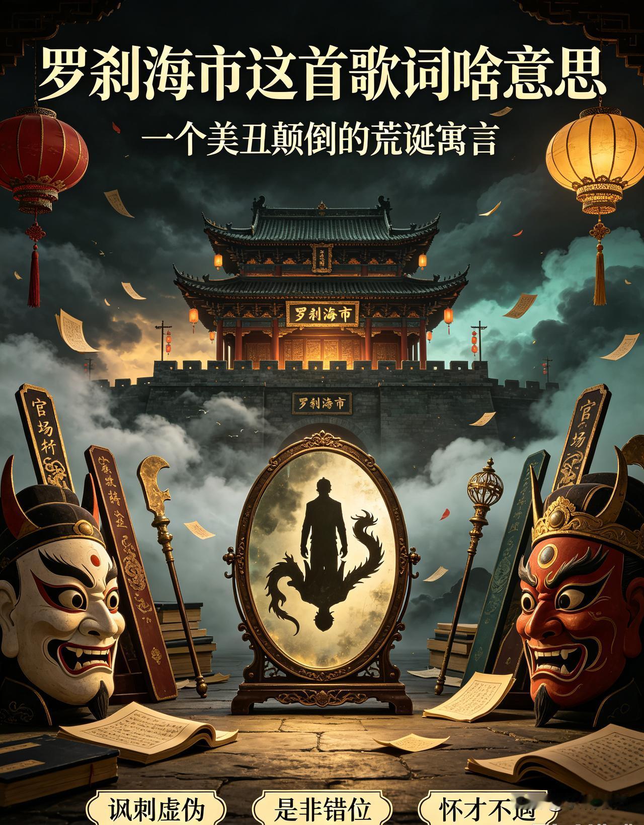 《罗刹海市》取材《聊斋志异》同名故事，描绘一个美丑颠倒、是非混淆的荒诞国度 。
