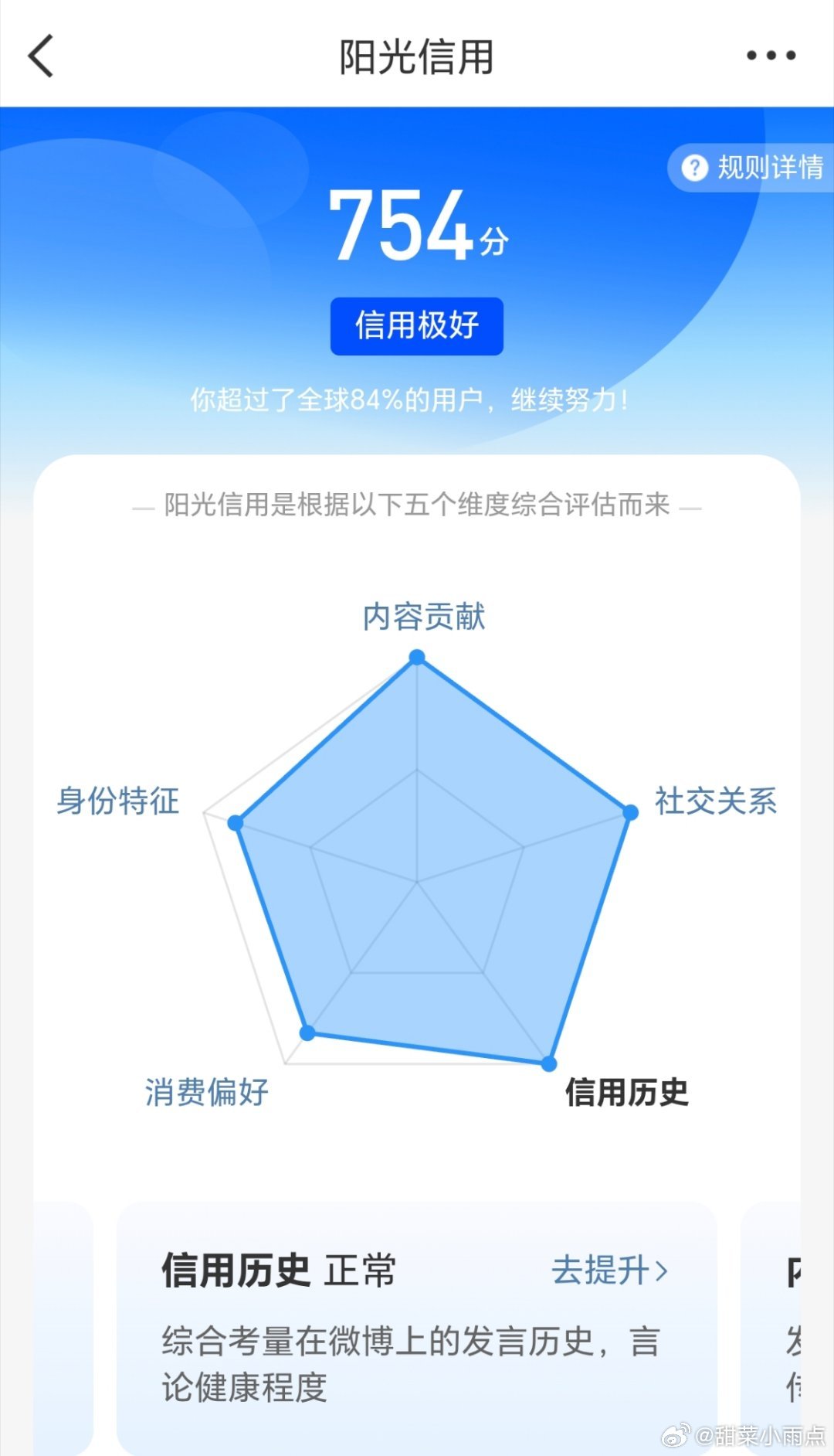 阳光信用 昨天还是 724 今天就涨喽～感谢大眼仔给的仨瓜俩枣，几个月了终于给涨