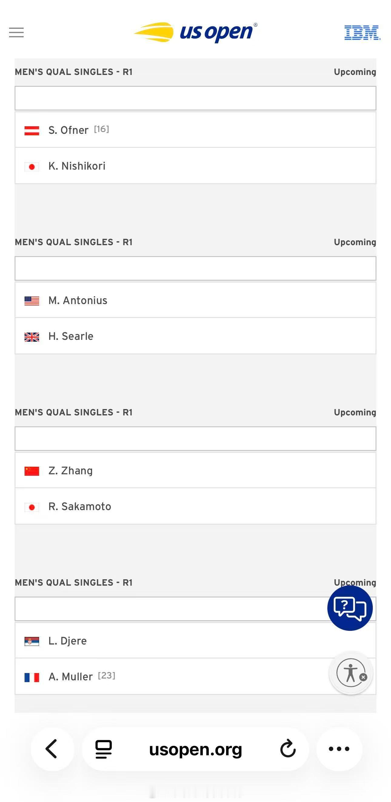 小花小草资讯ATP【美网2026】美网资格赛中国球员首轮对阵🇨🇳布云朝克特V