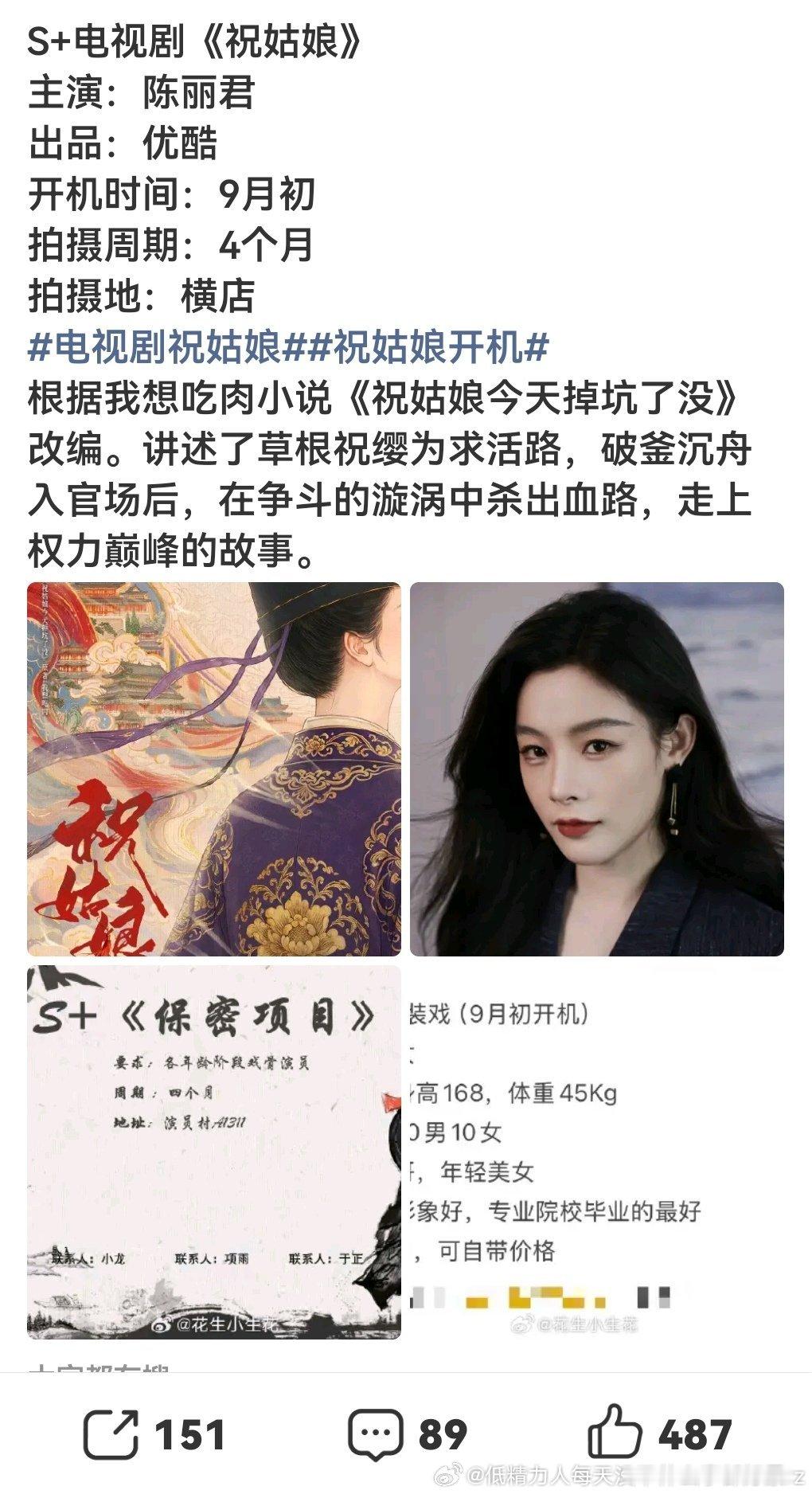 虽然小说就看不下去，还无CP得搞剧情需要神编剧，陈丽君又是纯没电视剧观众基础、也