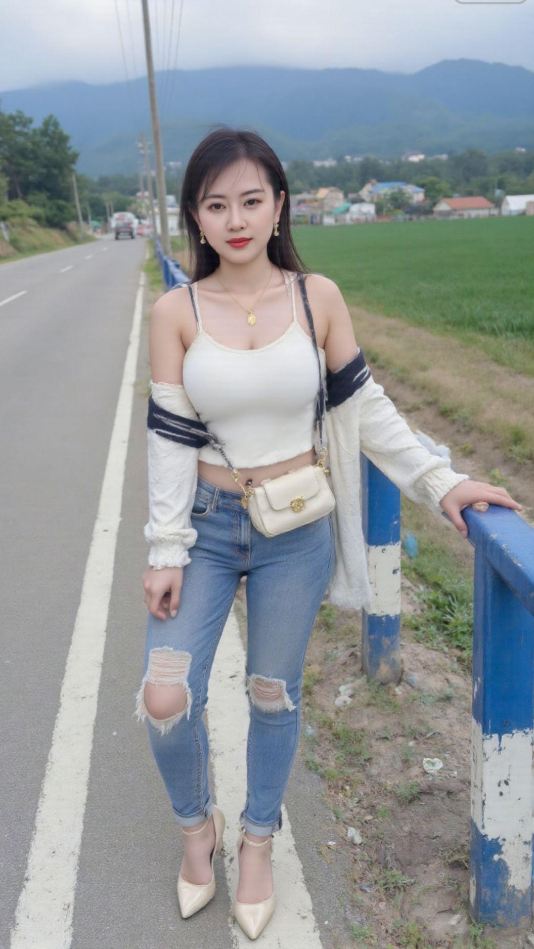 紧身牛仔裤 穿搭