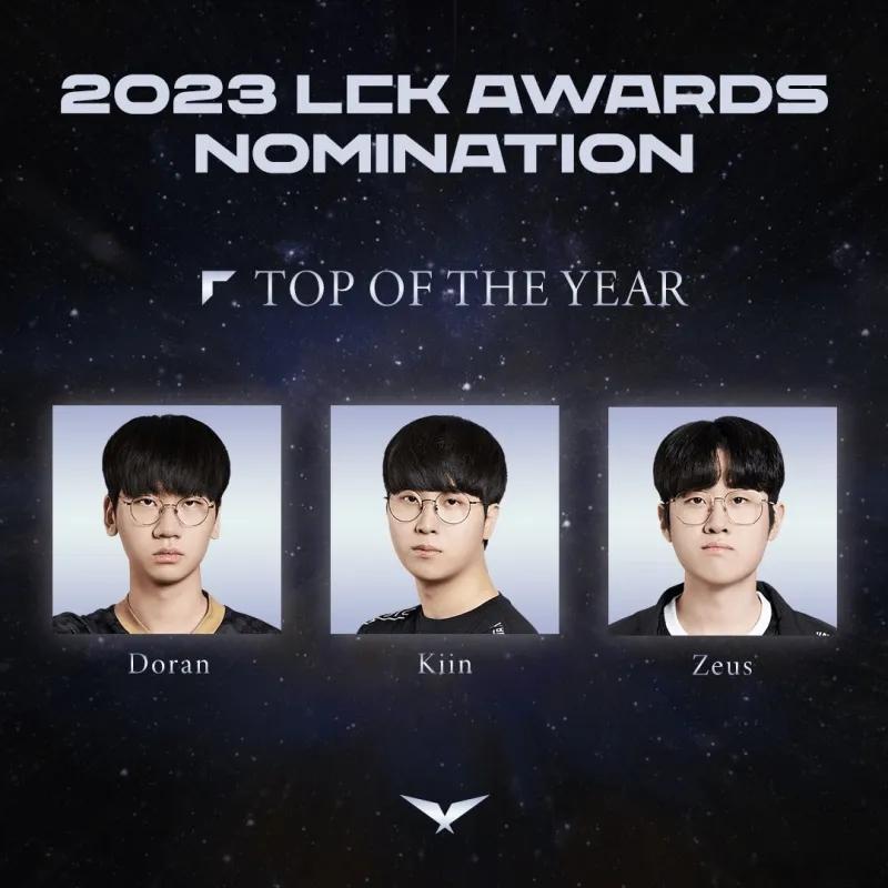 【LCK年度最佳阵容出炉！】LCK官方公开了各位置年度最佳提名，KT、GEN和T
