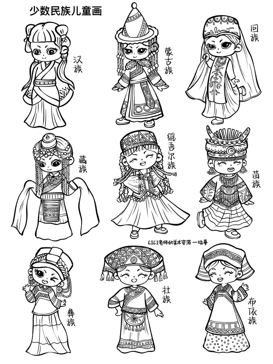 简笔画｜少数民族人物练习5