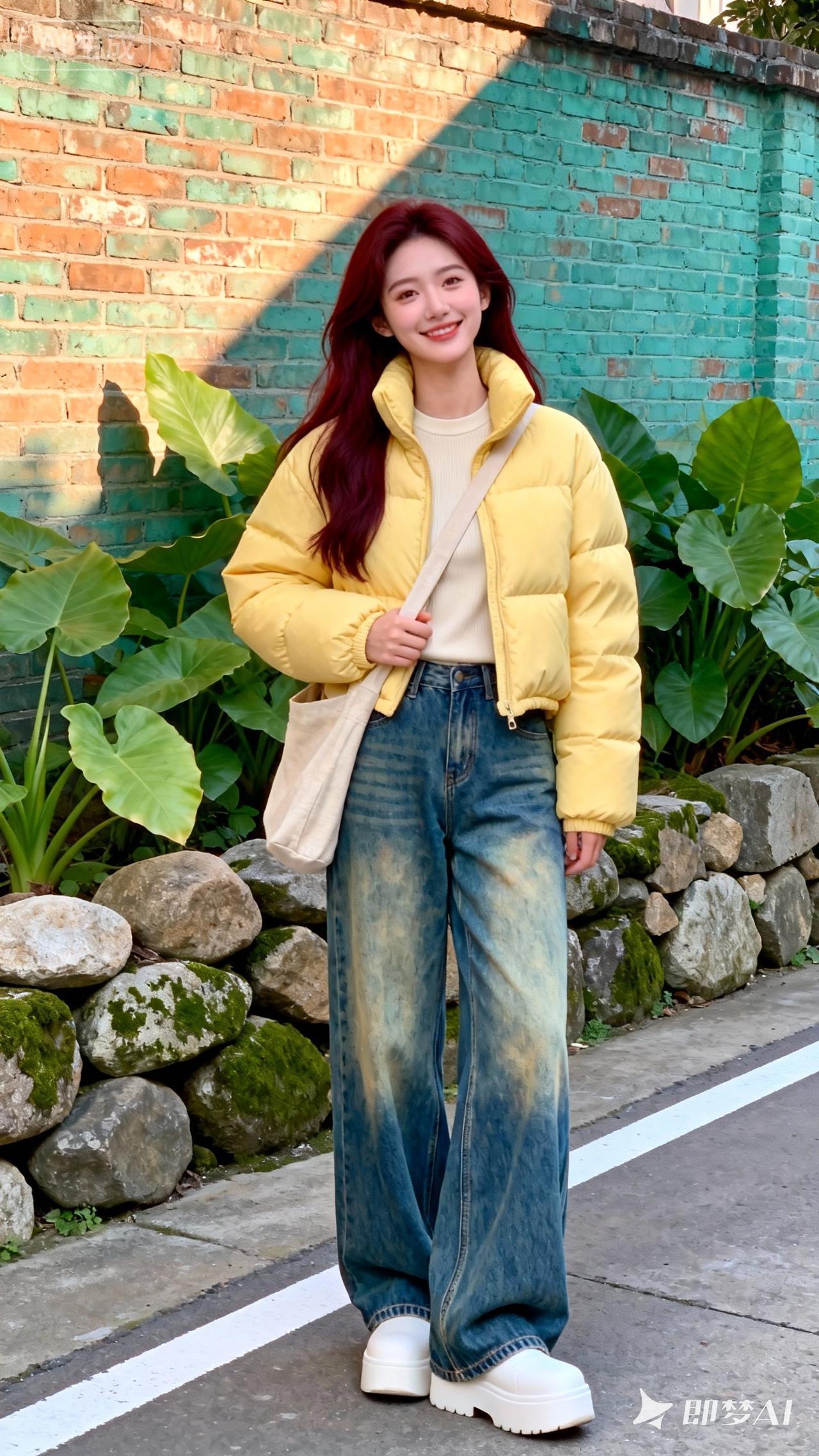 元气少女穿搭有很多绝配。比如可爱的羊羔绒配棕色短裙，同色系搭配超显高级。咖色羊羔