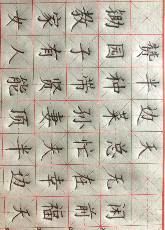 三八节日作品第三弹硬笔书法七言楷书
