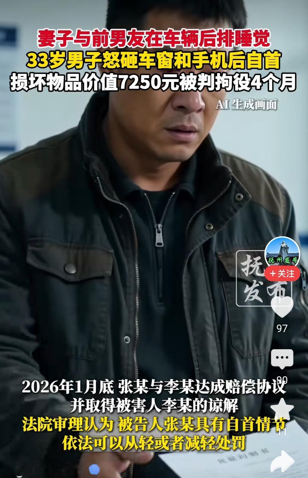 1. 遇事冲动毁了自己，婚内矛盾走法律途径维权，砸车涉嫌故意毁坏财物罪得不偿失。