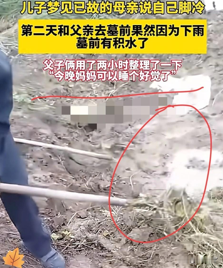 家人们谁懂啊！安徽六安一儿子做梦，妈妈跟他说脚冷。转天就拽着爸爸往坟地赶。到那儿