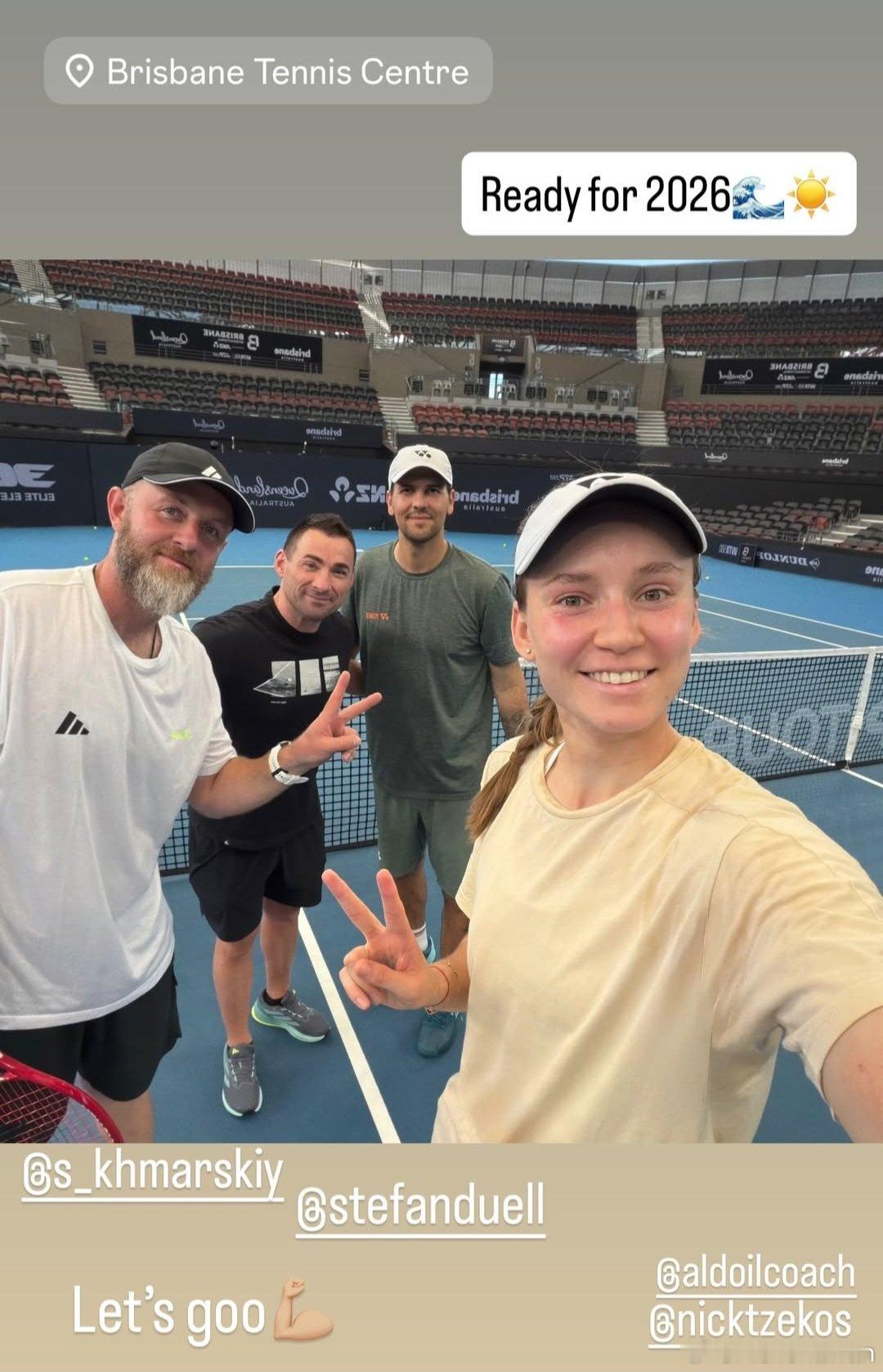 莱巴金娜更新IG，ElenaRybakina 布里斯班开训！去年参加联合杯的娜娜