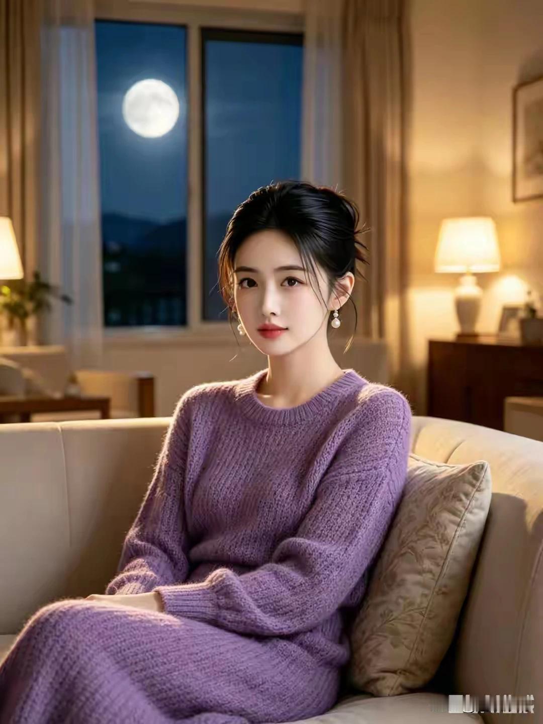 文笔挑战：
低头问花花不语，
抬首望月月无言。