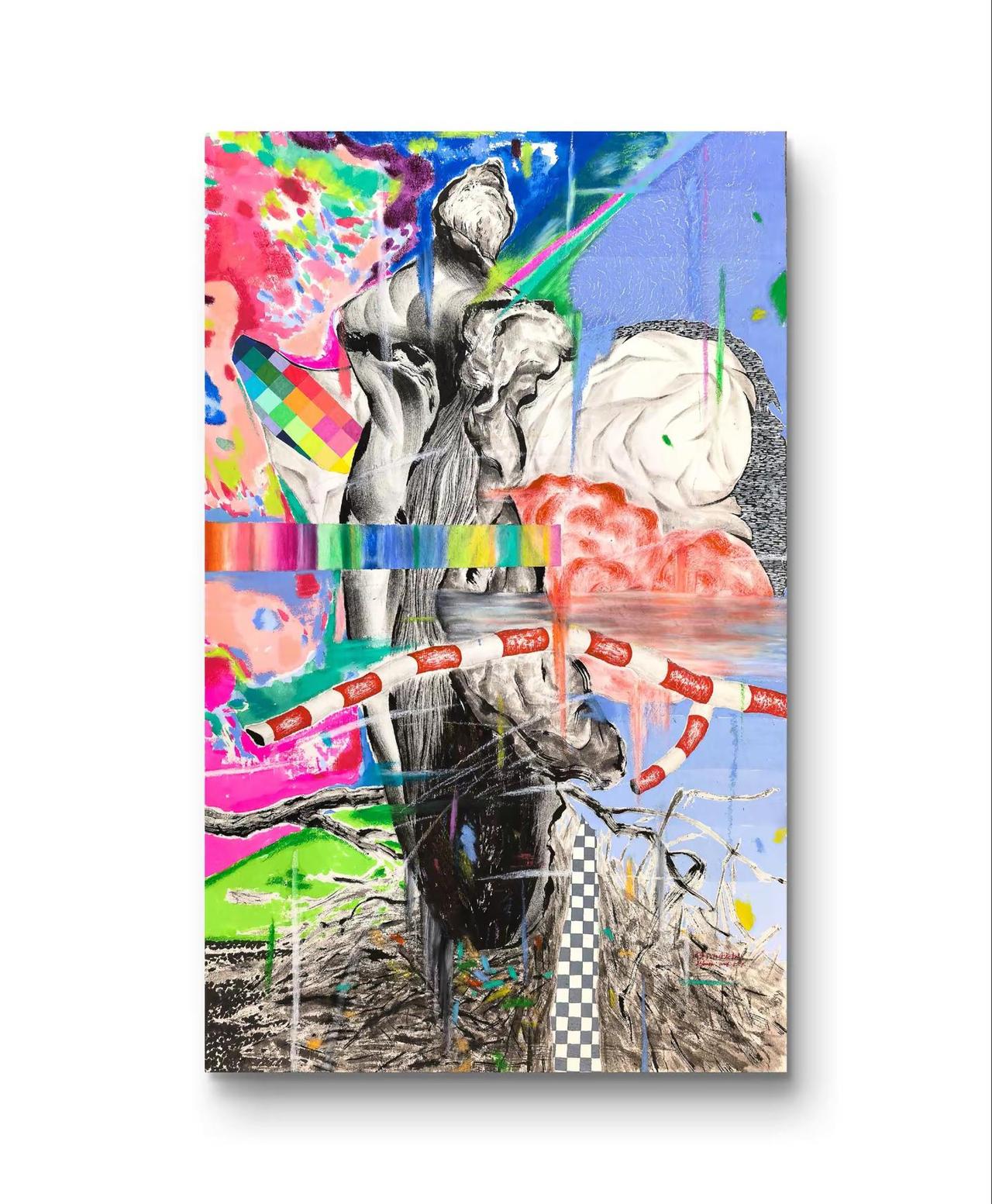 卢守辉作品《凋零的花瓣》凋零的花瓣，97×58cm，纸本综合材料，2026。艺术