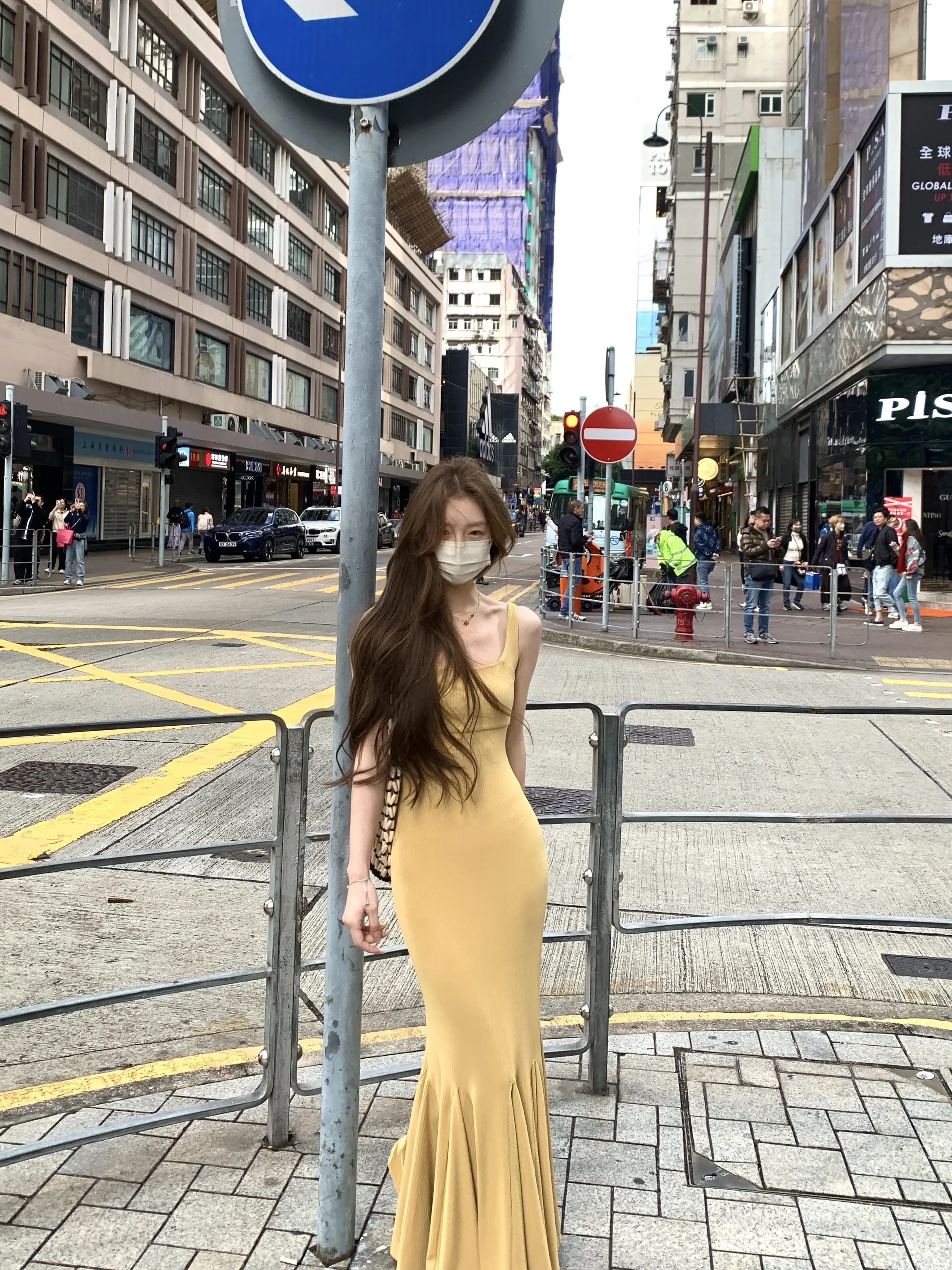 穿搭 连衣裙 鱼尾裙 气质穿搭 香港