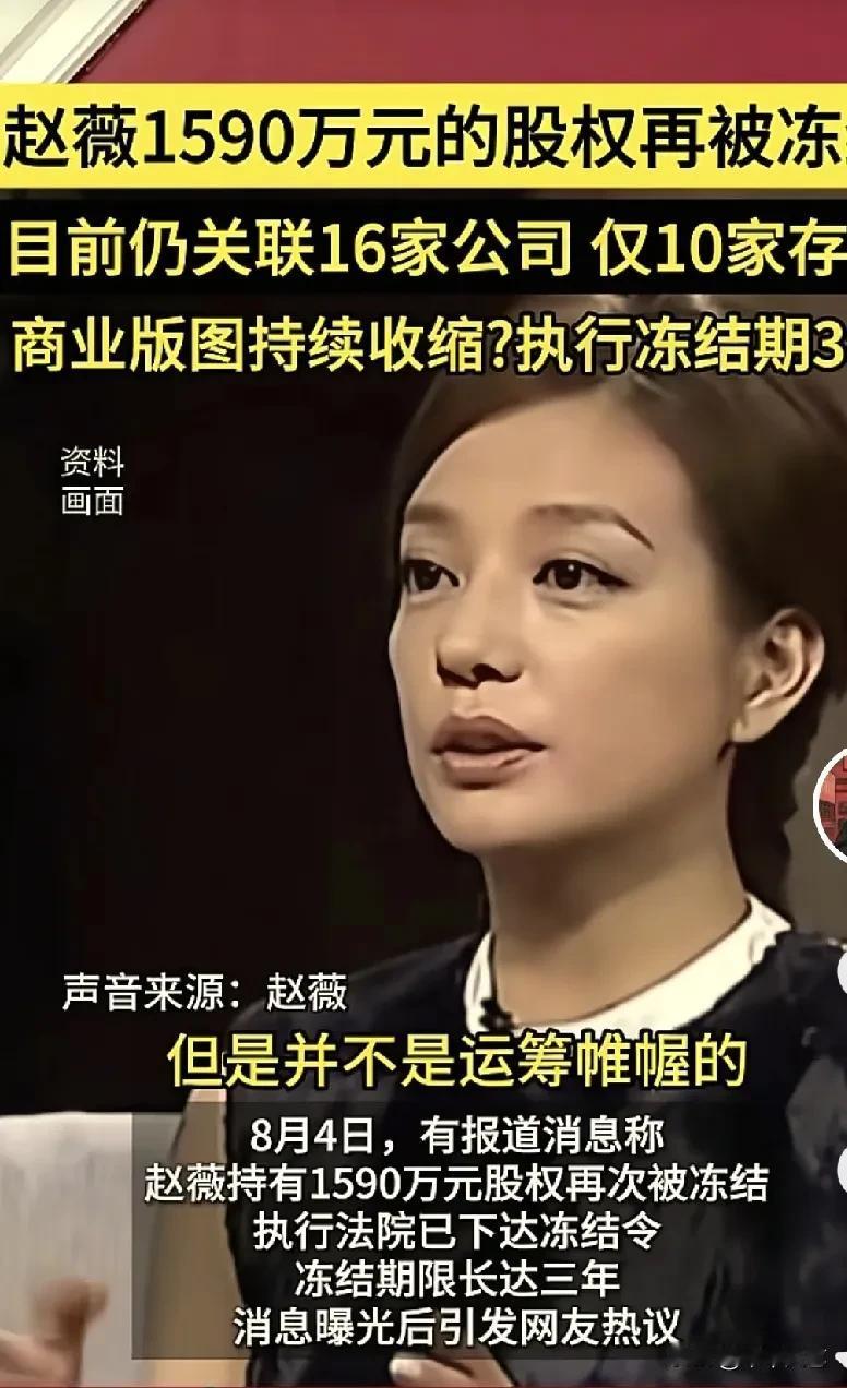 近日，知名演员赵薇所持有的西藏龙薇文化传媒有限公司、合宝文娱集团有限公司、芜湖东